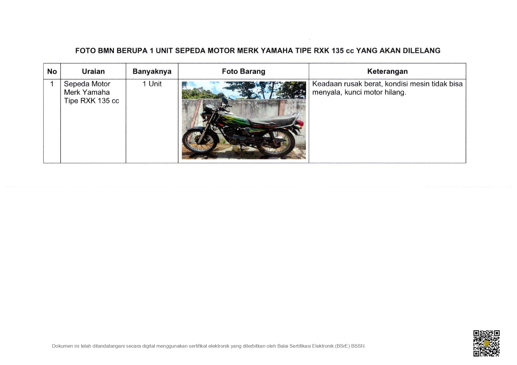 Pengumuman Lelang BMN Kendaraan Bermotor Roda 2 page 0003